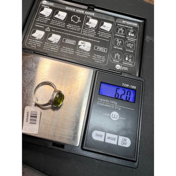 SOLD 

NEW size 7 oval peridot sterling silver ring 6.20 grams - Picture 14 of 15